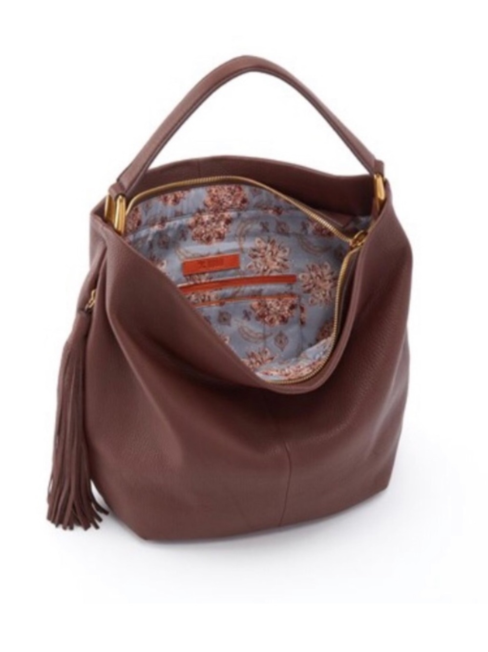 NWT HOBO Brown Leather Hobo Bag with Tassel - Picture 2 of 5